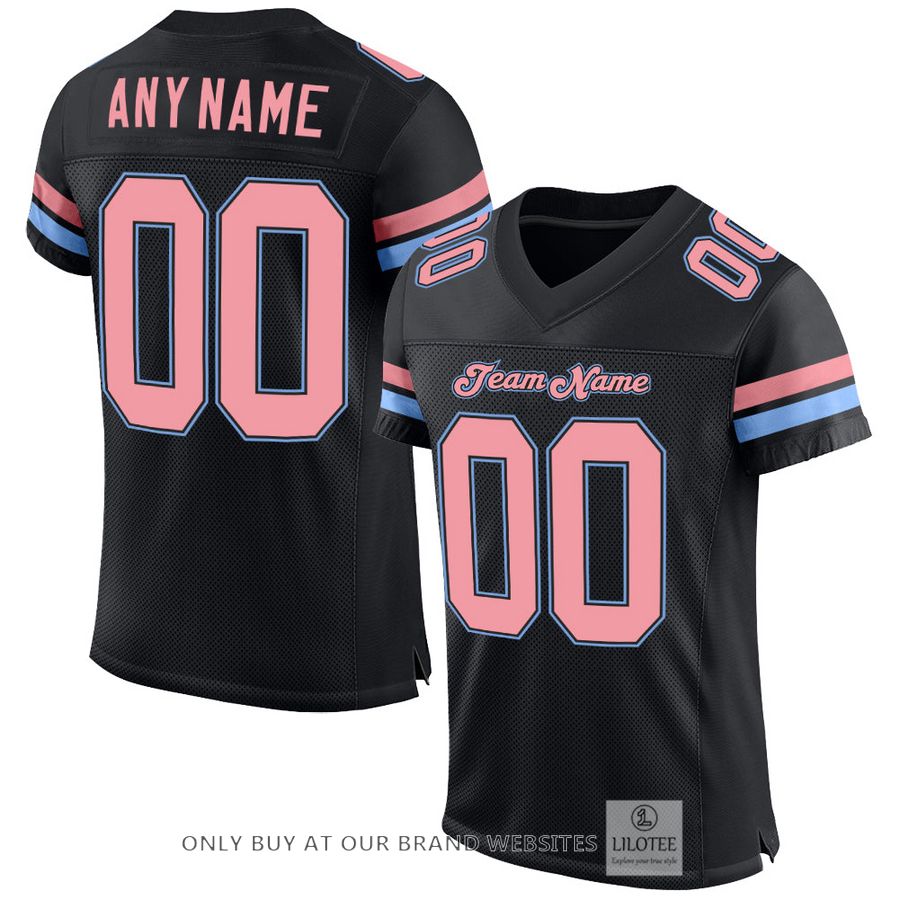 Personalized Black Pink-Light Blue Football Jersey - LIMITED EDITION 16