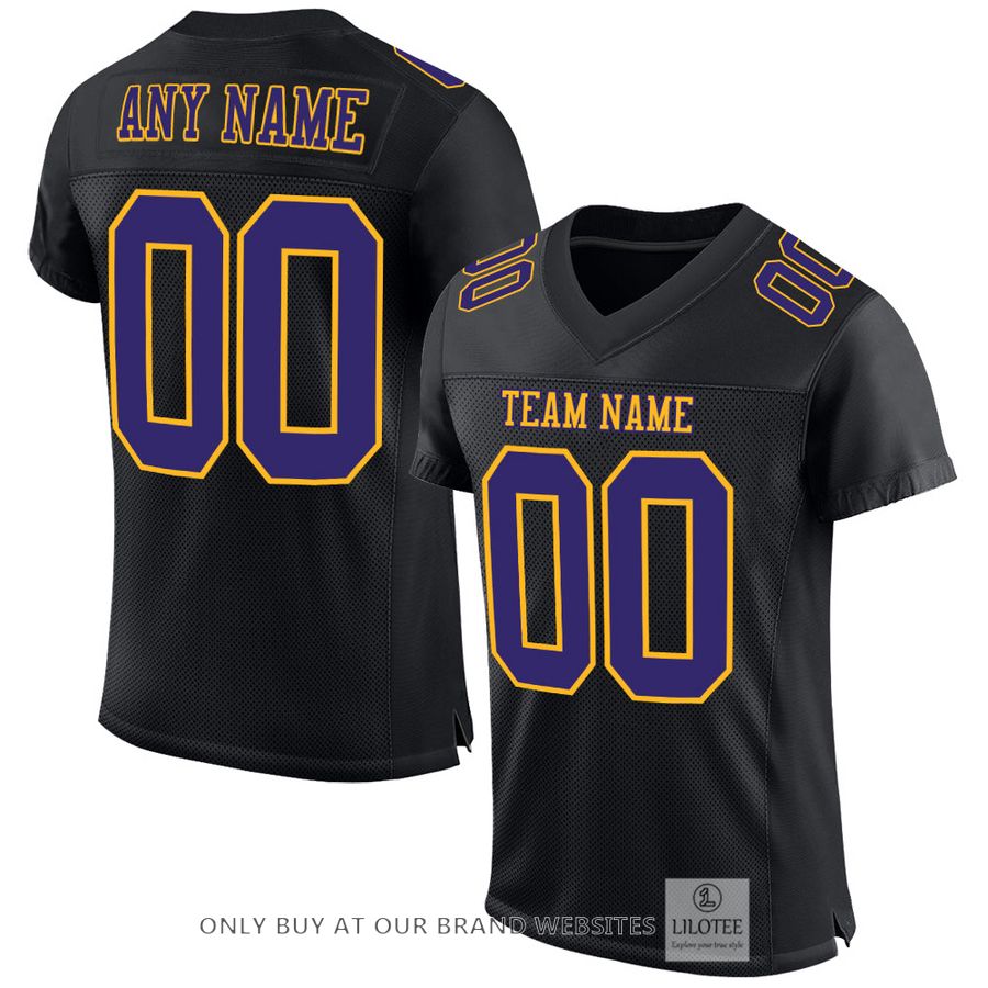 Personalized Black Purple-Gold Football Jersey - LIMITED EDITION 17