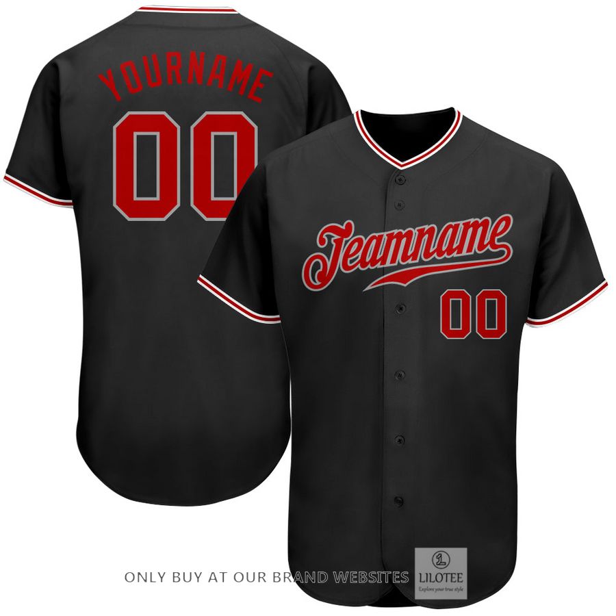 Personalized Black Red Gray Baseball Jersey - LIMITED EDITION 6