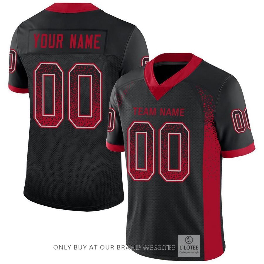 Personalized Black Red Light Gray Mesh Drift Football Jersey - LIMITED EDITION 5