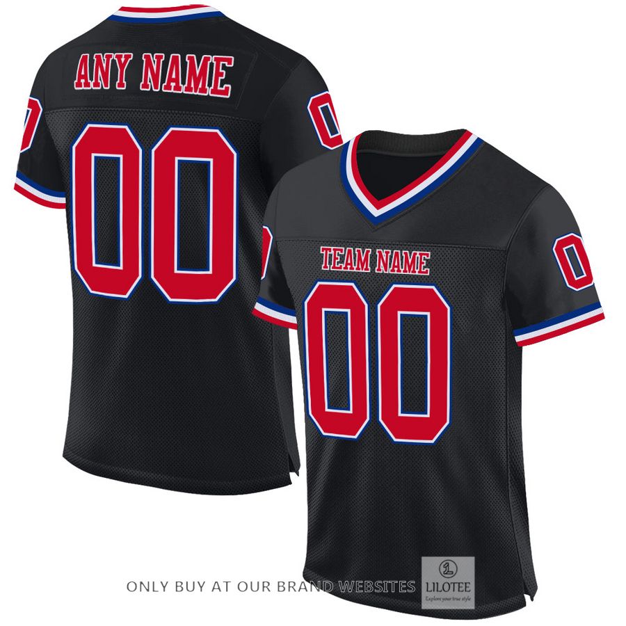 Personalized Black Red-Royal Football Jersey - LIMITED EDITION 16
