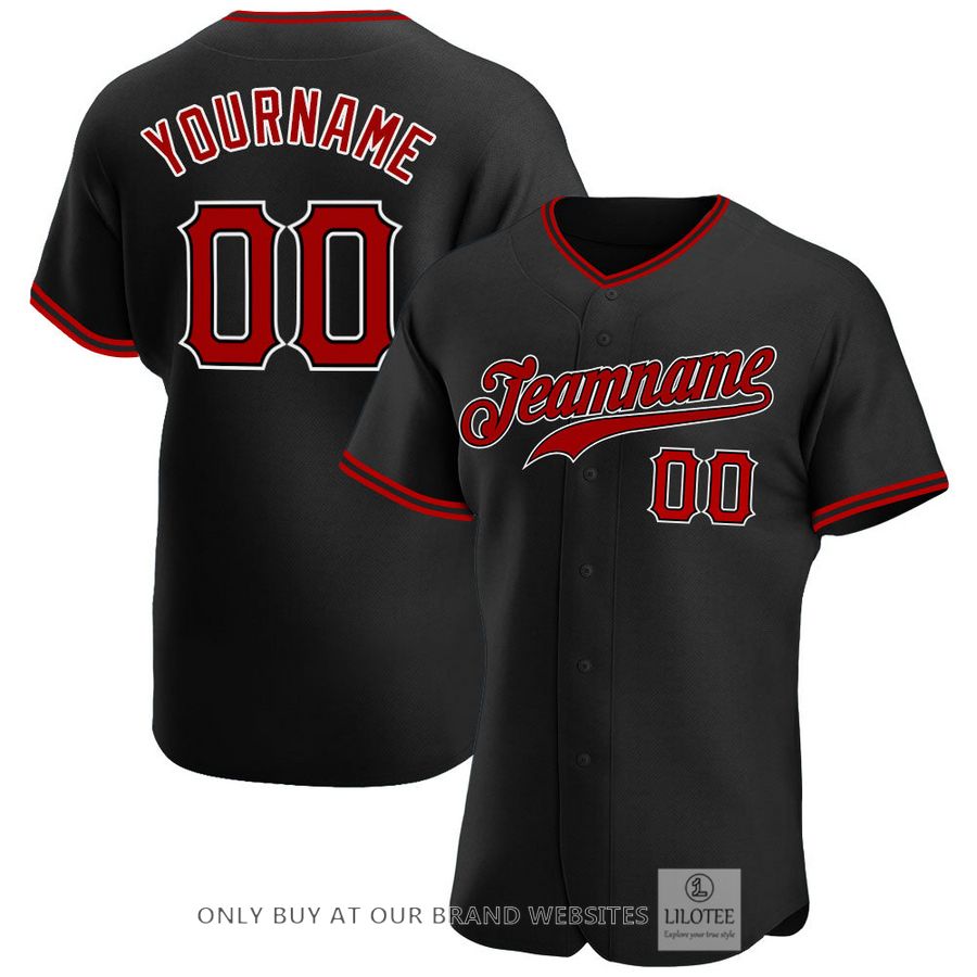 Personalized Black Red White Baseball Jersey - LIMITED EDITION 6