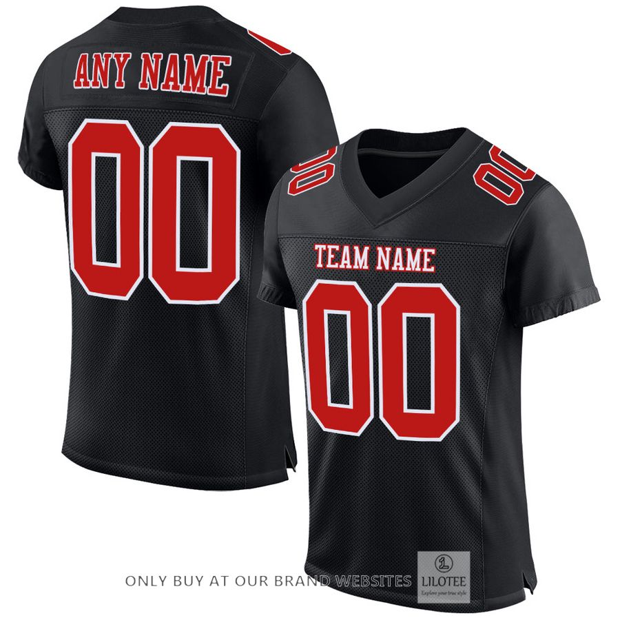 Personalized Black Scarlet-White Football Jersey - LIMITED EDITION 16