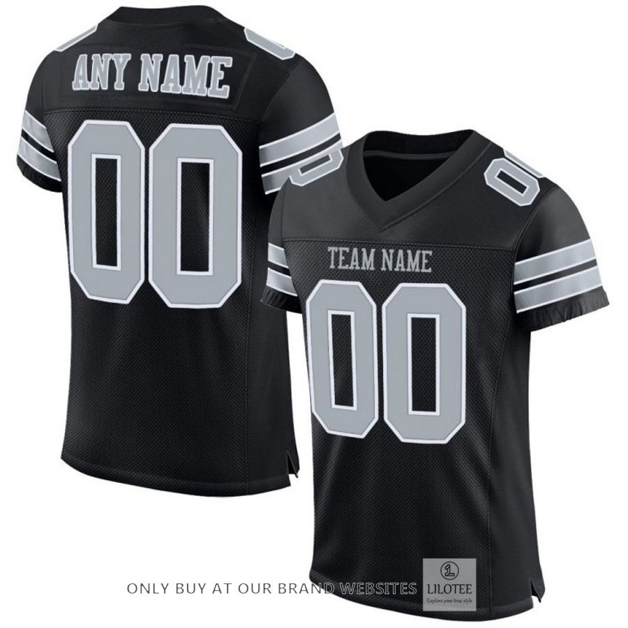 Personalized Black Silver White Football Jersey - LIMITED EDITION 7