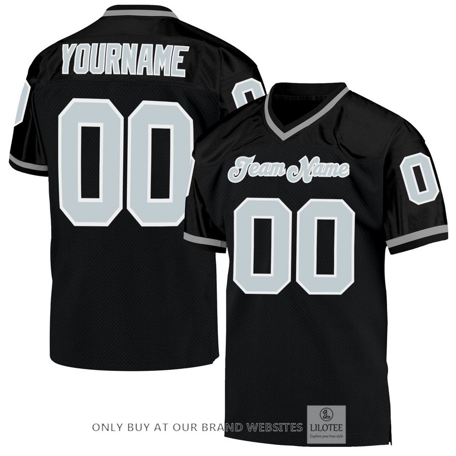 Personalized Black Silver-White Football Jersey - LIMITED EDITION 33