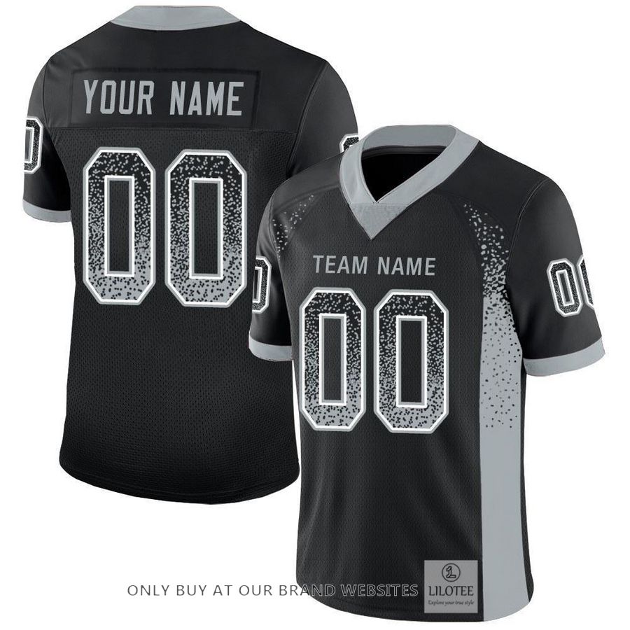 Personalized Black Silver White Mesh Drift Football Jersey - LIMITED EDITION 5