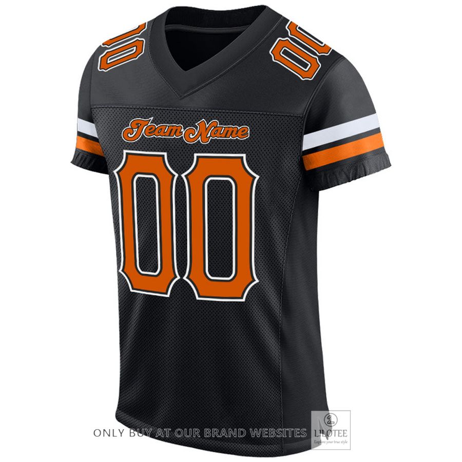 Alternative view of Personalized Black Texas Orange-White Football Jersey - LIMITED EDITION