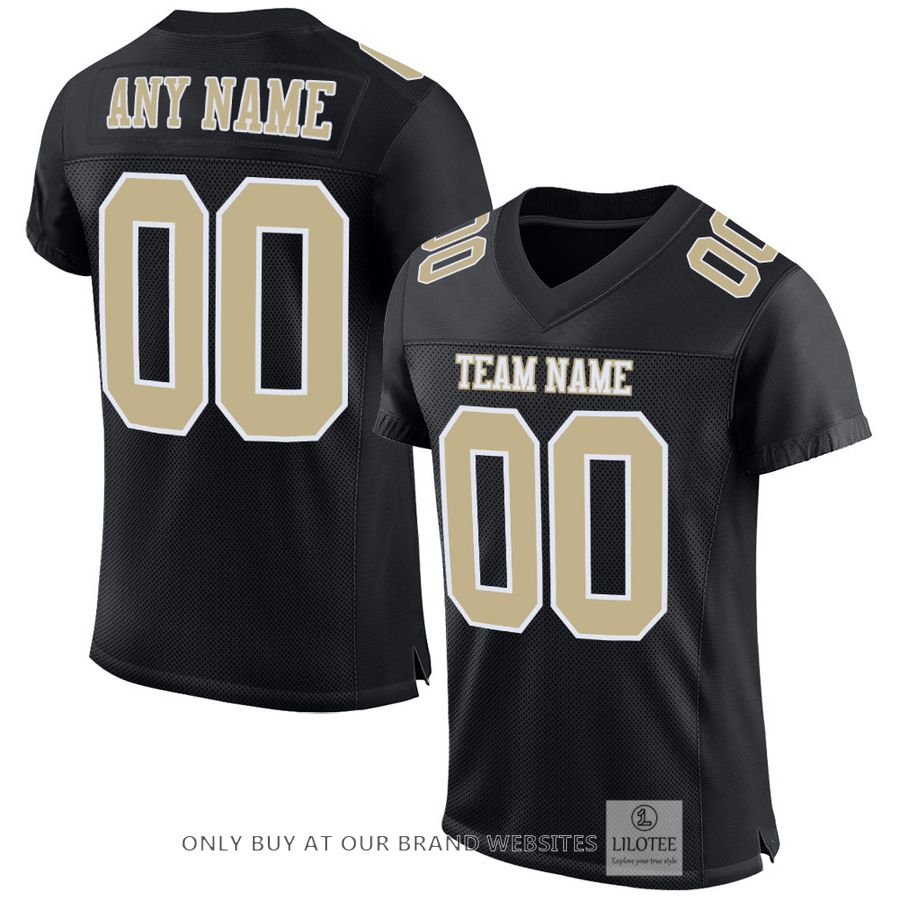 Personalized Black Vegas Gold-White Football Jersey - LIMITED EDITION 17