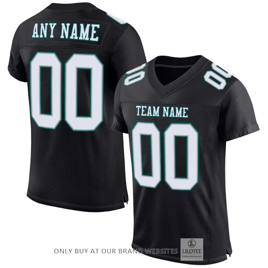 Personalized Black White Gray-Midnight Green Football Jersey - LIMITED EDITION 16