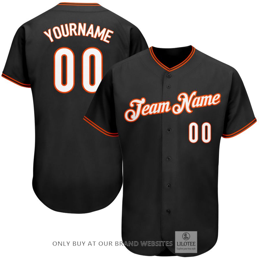 Personalized Black White Orange Baseball Jersey - LIMITED EDITION 7