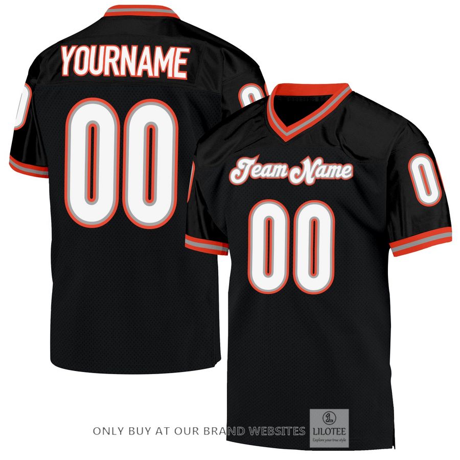 Personalized Black White-Orange Football Jersey - LIMITED EDITION 32
