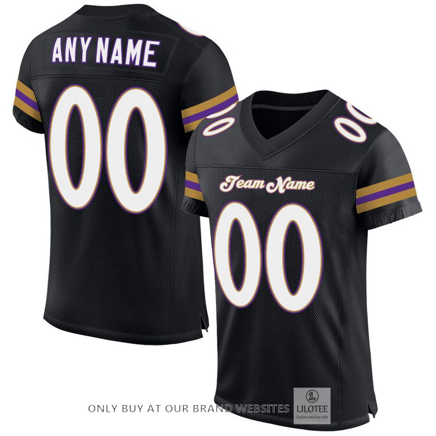 Personalized Black White-Purple Football Jersey - LIMITED EDITION 16