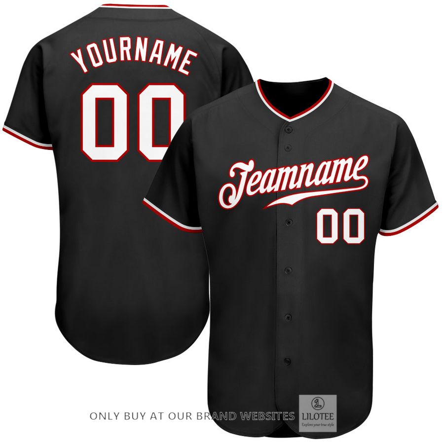 Personalized Black White Red Baseball Jersey - LIMITED EDITION 6