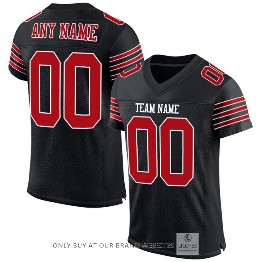 Personalized Black White Red Football Jersey - LIMITED EDITION 7