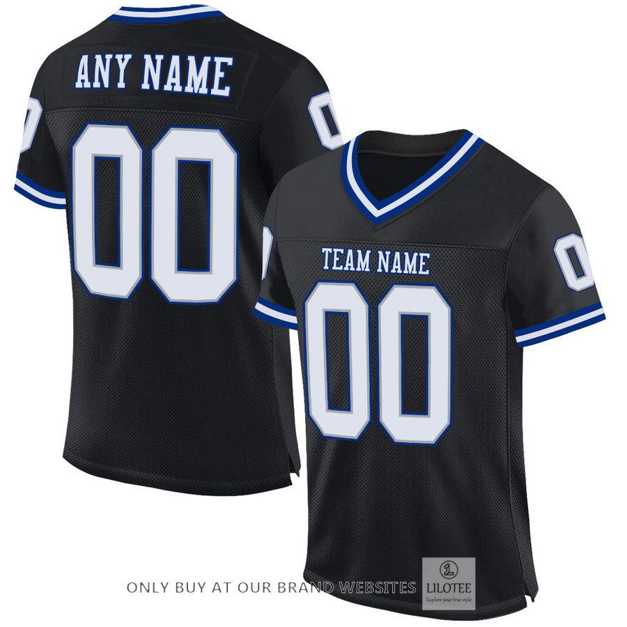 Personalized Black White-Royal Football Jersey - LIMITED EDITION 16