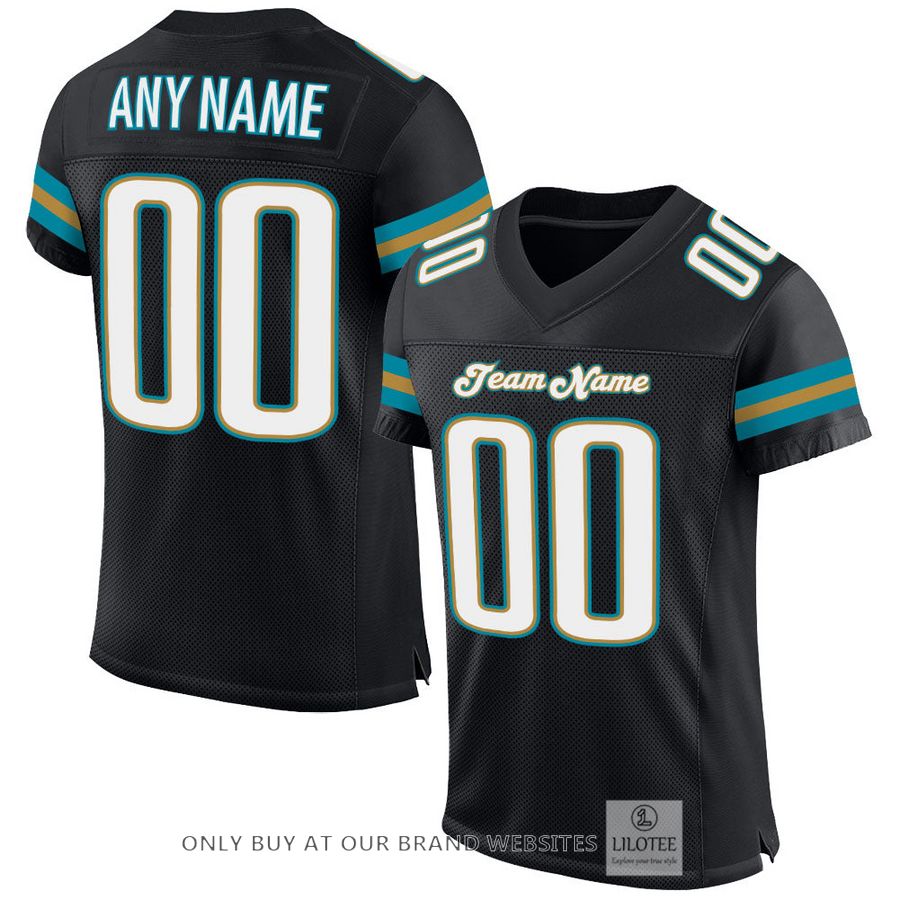 Personalized Black White-Teal Football Jersey - LIMITED EDITION 16