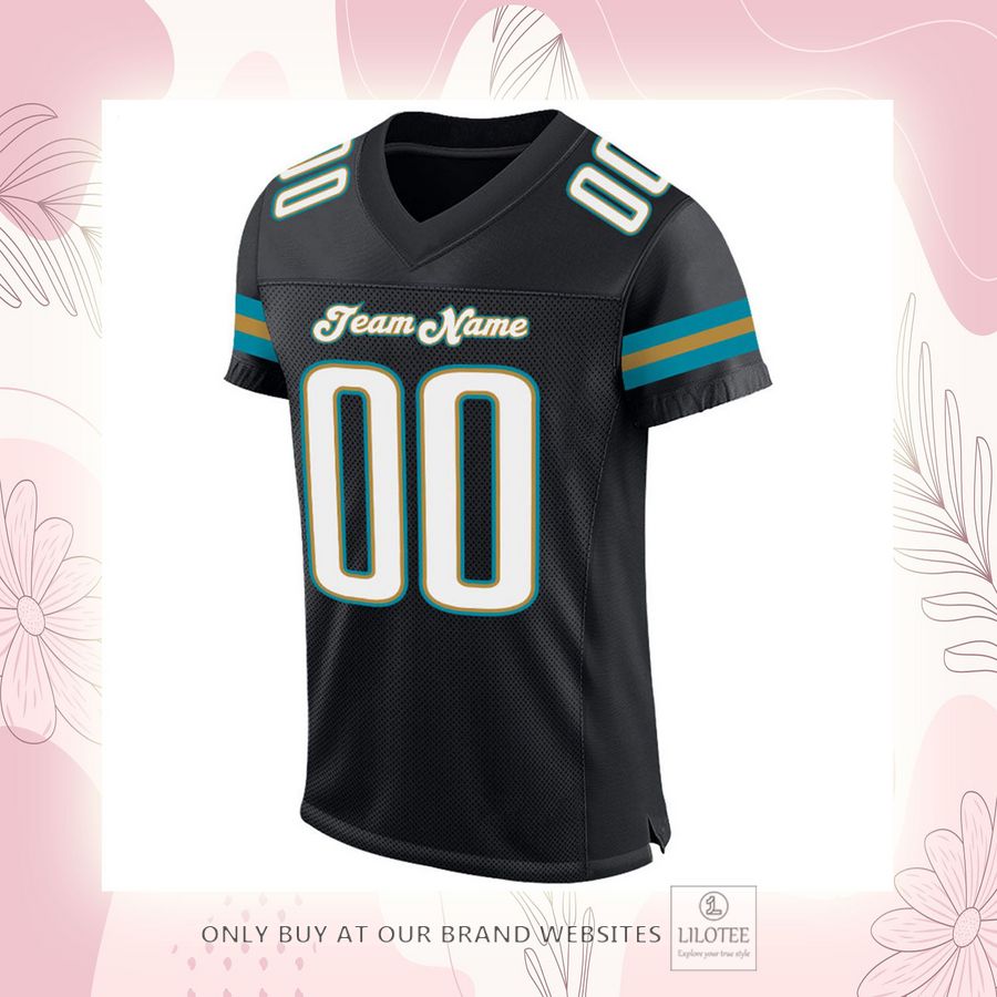 Personalized Black White-Teal Football Jersey - LIMITED EDITION 6 Personalized Black White-Teal Football Jersey - LIMITED EDITION - Image 6