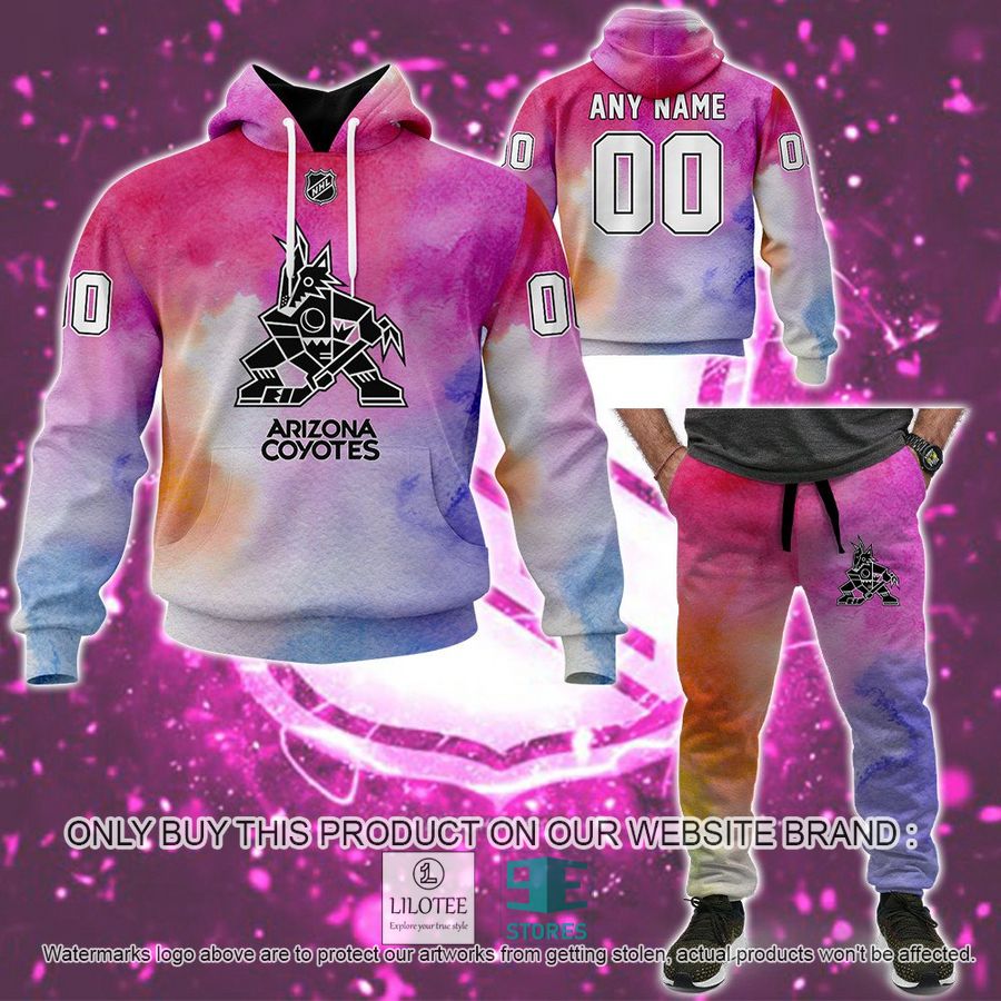 Personalized Breast Cancer Awareness NHL Arizona Coyotes Montreal Canadiens Hoodie, Long Pants - LIMITED EDITION 8