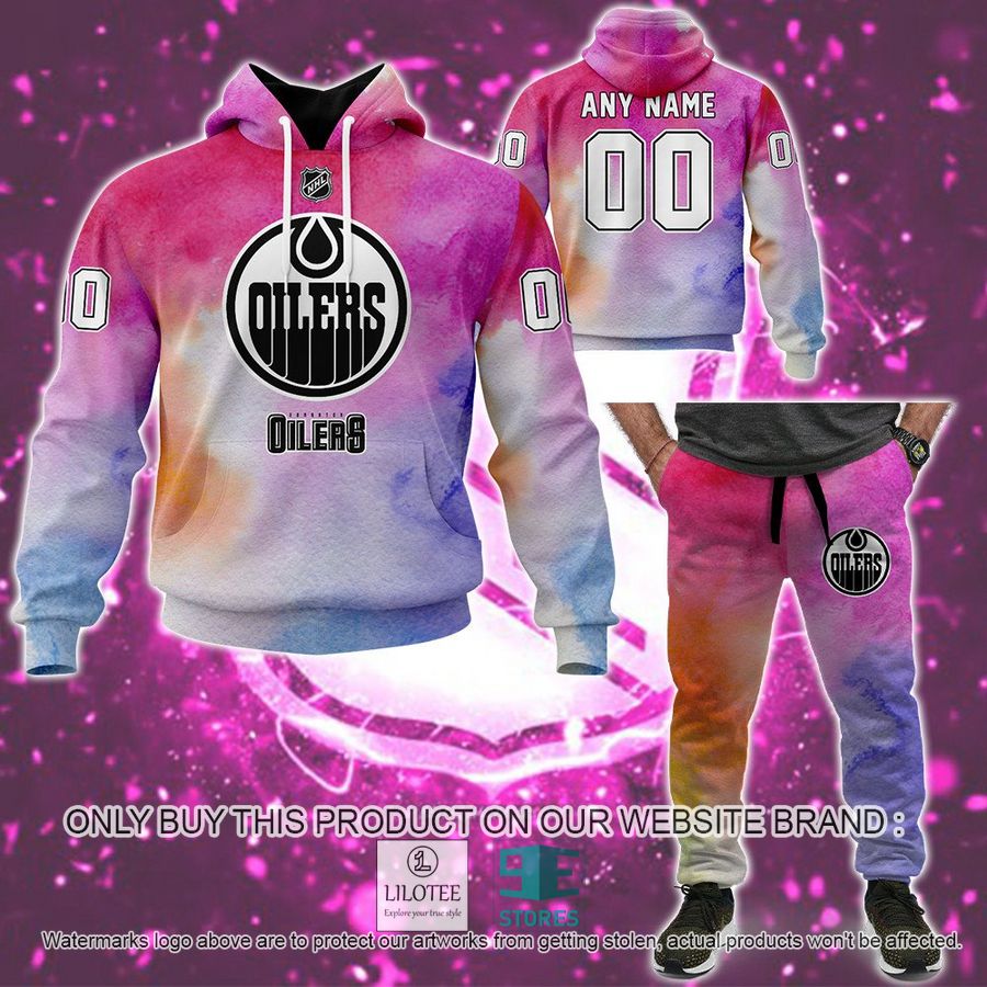 Personalized Breast Cancer Awareness NHL Edmonton Oilers Hoodie, Long Pants - LIMITED EDITION 9