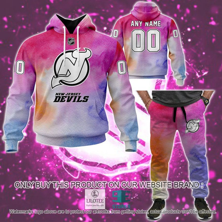 Personalized Breast Cancer Awareness NHL New Jersey Devils Hoodie, Long Pants - LIMITED EDITION 8