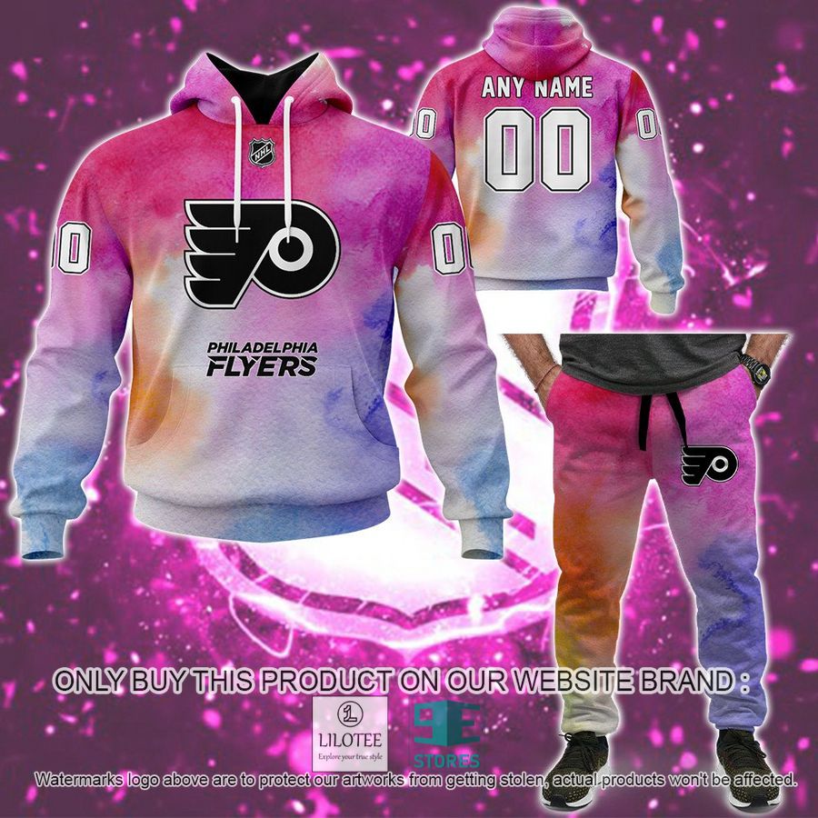 Personalized Breast Cancer Awareness NHL Philadelphia Flyers Hoodie, Long Pants - LIMITED EDITION 9