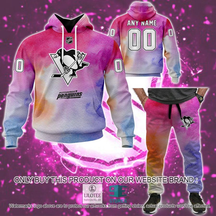 Personalized Breast Cancer Awareness NHL Pittsburgh Penguins Hoodie, Long Pants - LIMITED EDITION 9
