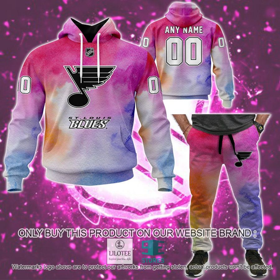 Personalized Breast Cancer Awareness NHL St. Louis Blues Hoodie, Long Pants - LIMITED EDITION 8