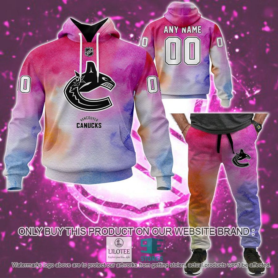 Personalized Breast Cancer Awareness NHL Vancouver Canucks Hoodie, Long Pants - LIMITED EDITION 9