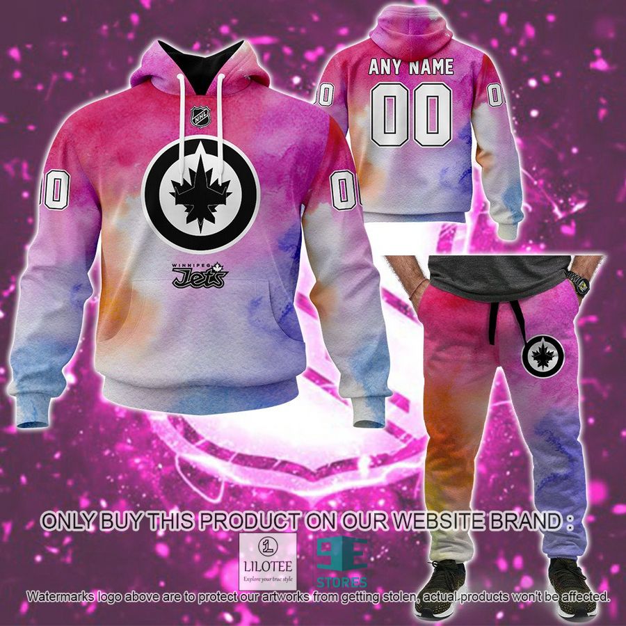 Personalized Breast Cancer Awareness NHL Winnipeg Jets Hoodie, Long Pants - LIMITED EDITION 8