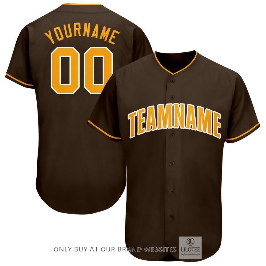 Personalized Brown Gold White Baseball Jersey - LIMITED EDITION 6
