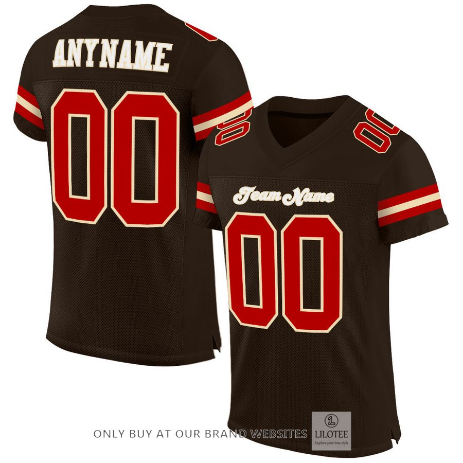Personalized Brown Red-Cream Football Jersey - LIMITED EDITION 16