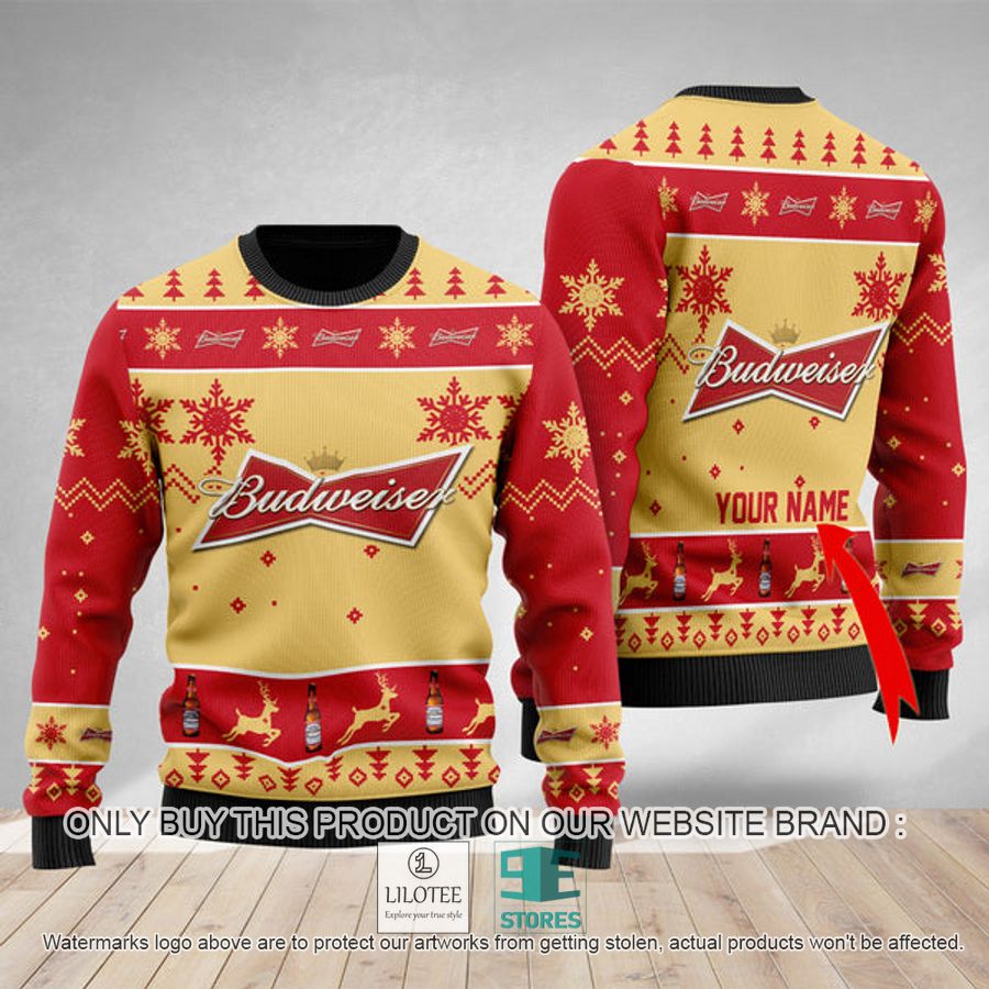 Personalized Budweiser Beer Ugly Christmas Sweater - LIMITED EDITION 9