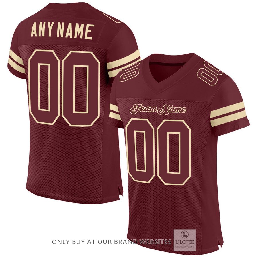 Personalized Burgundy Burgundy-Cream Football Jersey - LIMITED EDITION 17