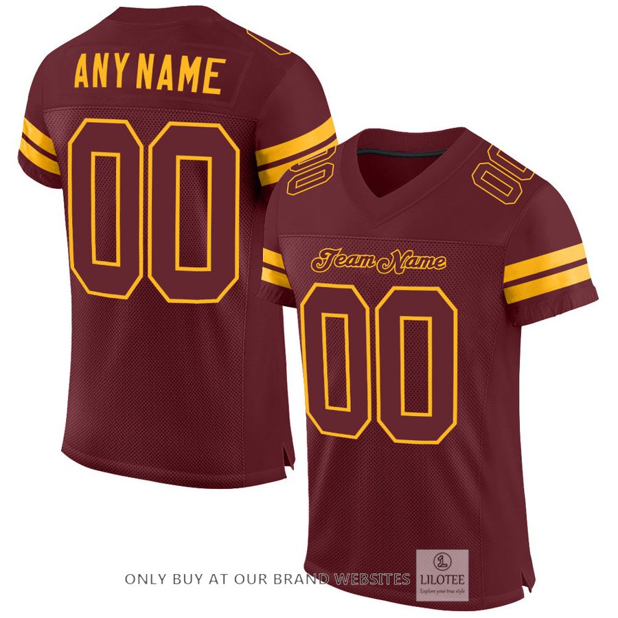 Personalized Burgundy Burgundy-Gold Football Jersey - LIMITED EDITION 33