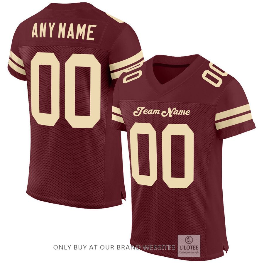 Personalized Burgundy Cream Football Jersey - LIMITED EDITION 17