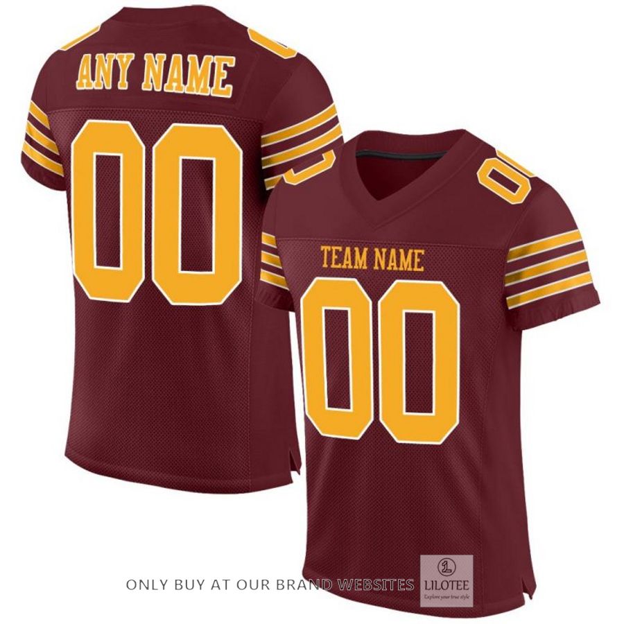 Personalized Burgundy Gold White Football Jersey - LIMITED EDITION 6
