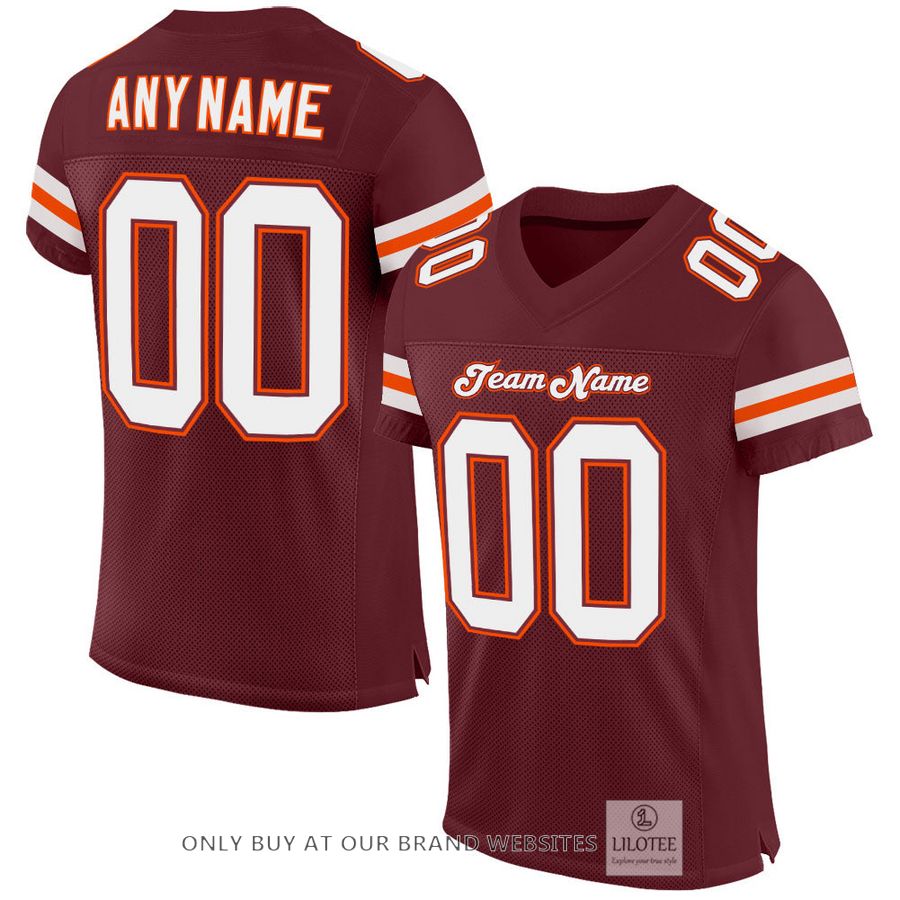 Personalized Burgundy White-Orange Football Jersey - LIMITED EDITION 17