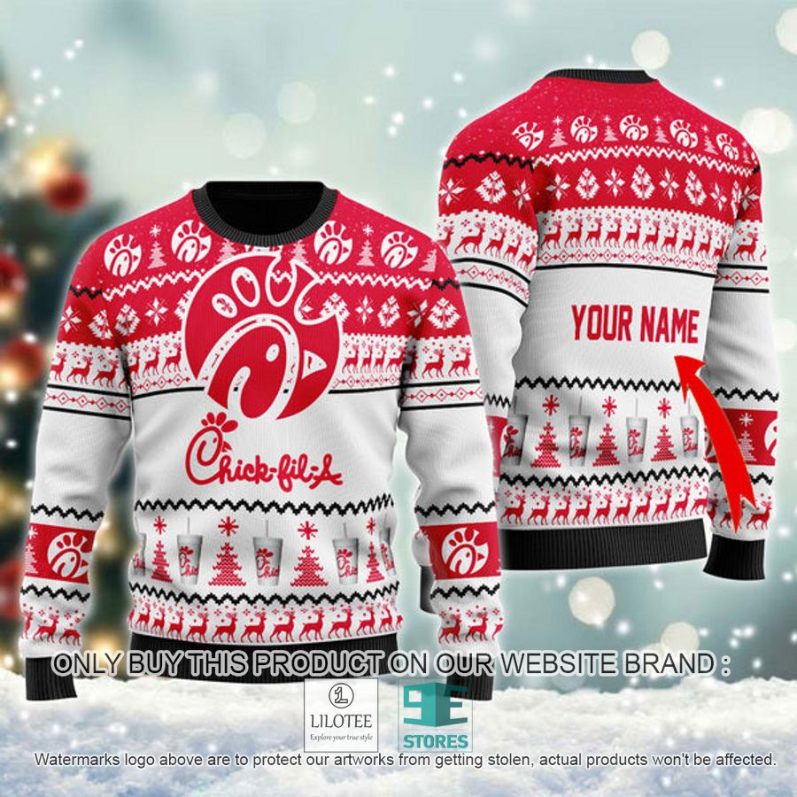 Personalized Chick-fil-A Spirit Ugly Christmas Sweater - LIMITED EDITION 9