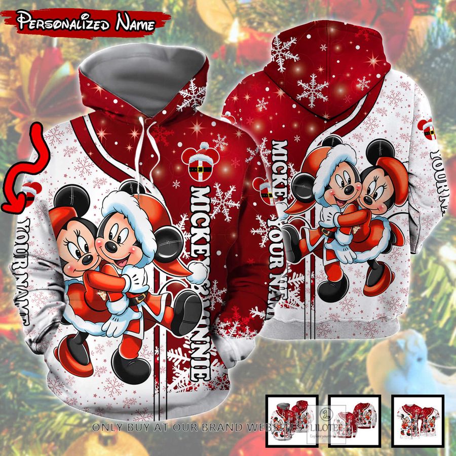 Personalized Christmas Mickey and Minnie Mouse Couple 3D Shirt, Hoodie 11