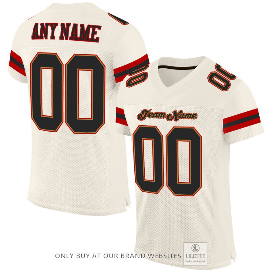 Personalized Cream Black-Red Football Jersey - LIMITED EDITION 17