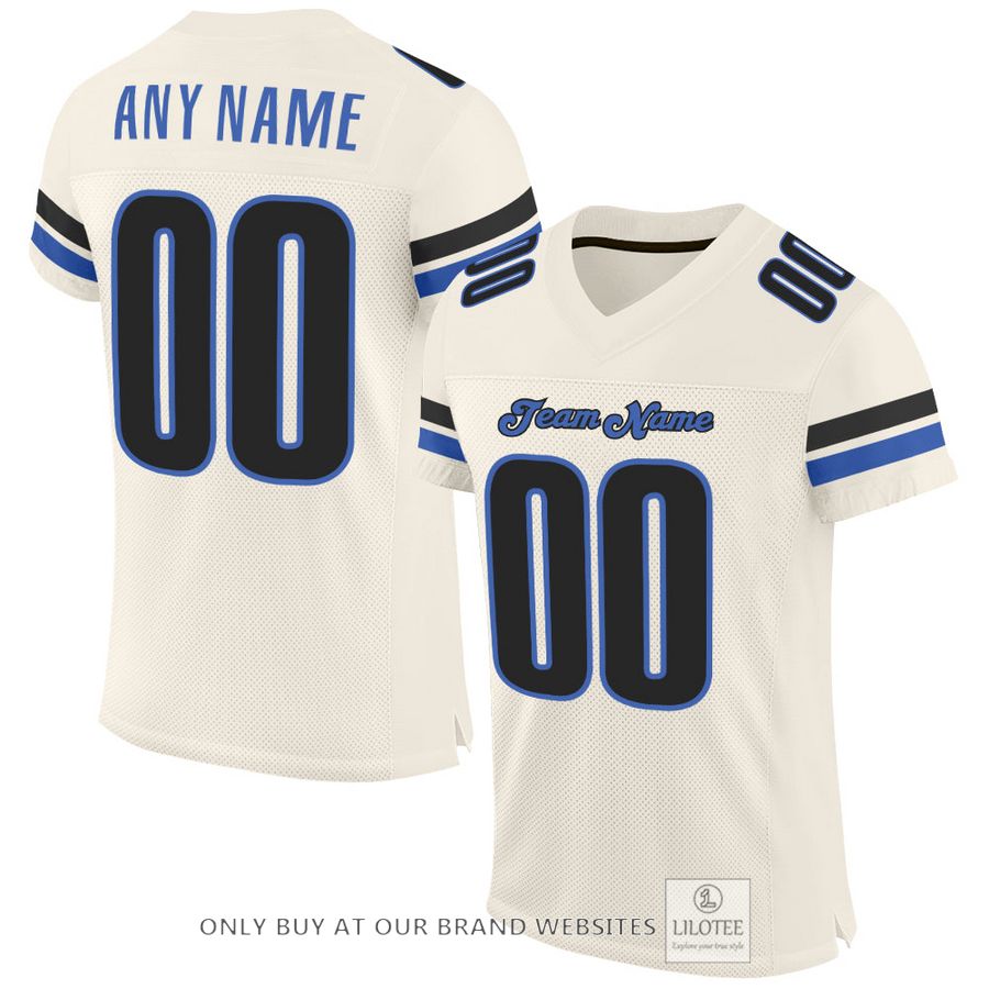 Personalized Cream Blue-Black Football Jersey - LIMITED EDITION 17