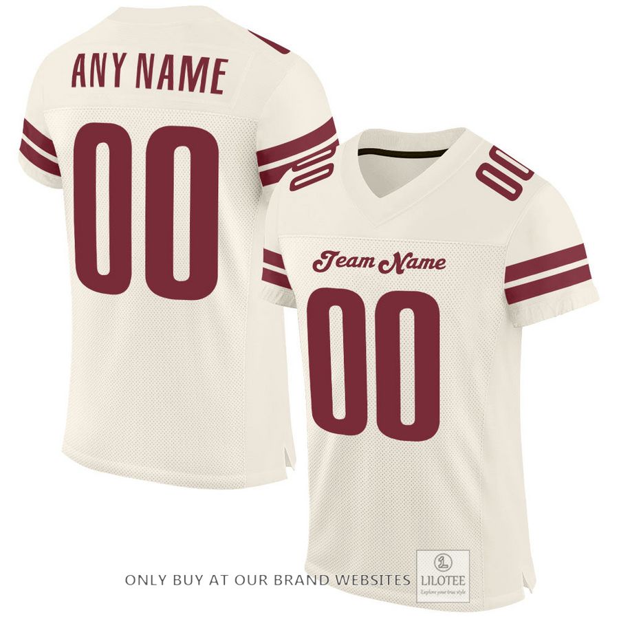Personalized Cream Burgundy Football Jersey - LIMITED EDITION 17