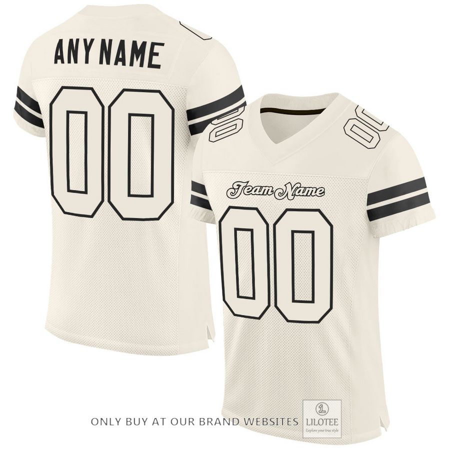 Personalized Cream Cream-Black Football Jersey - LIMITED EDITION 16