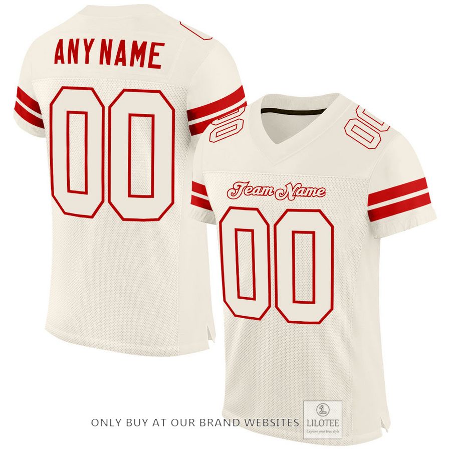 Personalized Cream Cream-Red Football Jersey - LIMITED EDITION 17