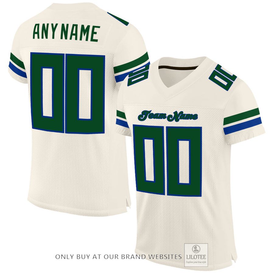 Personalized Cream Green-Royal Football Jersey - LIMITED EDITION 17