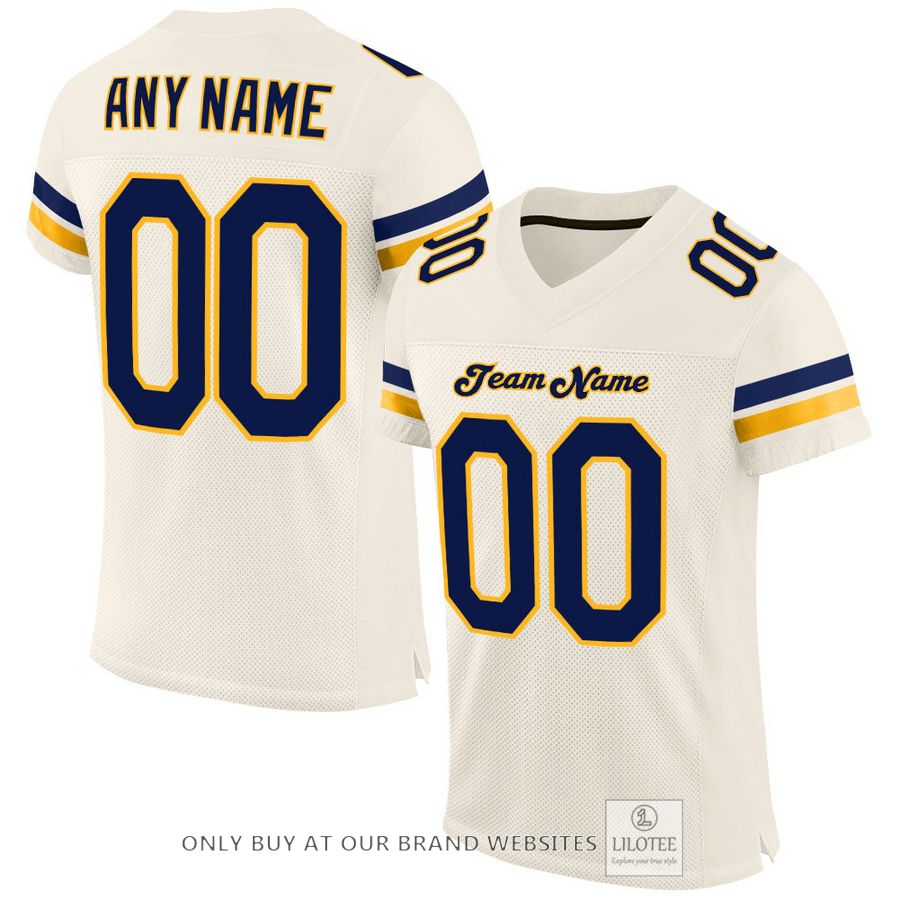 Personalized Cream Navy-Gold Football Jersey - LIMITED EDITION 16
