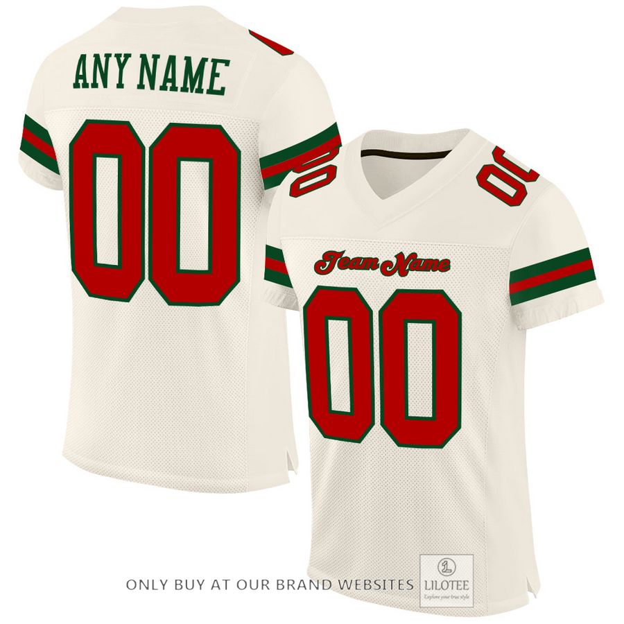 Personalized Cream Red-Green Football Jersey - LIMITED EDITION 17