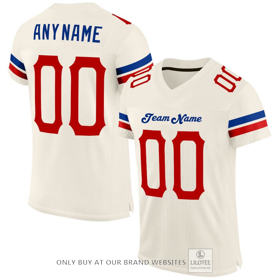 Personalized Cream Red-Royal Football Jersey - LIMITED EDITION 16