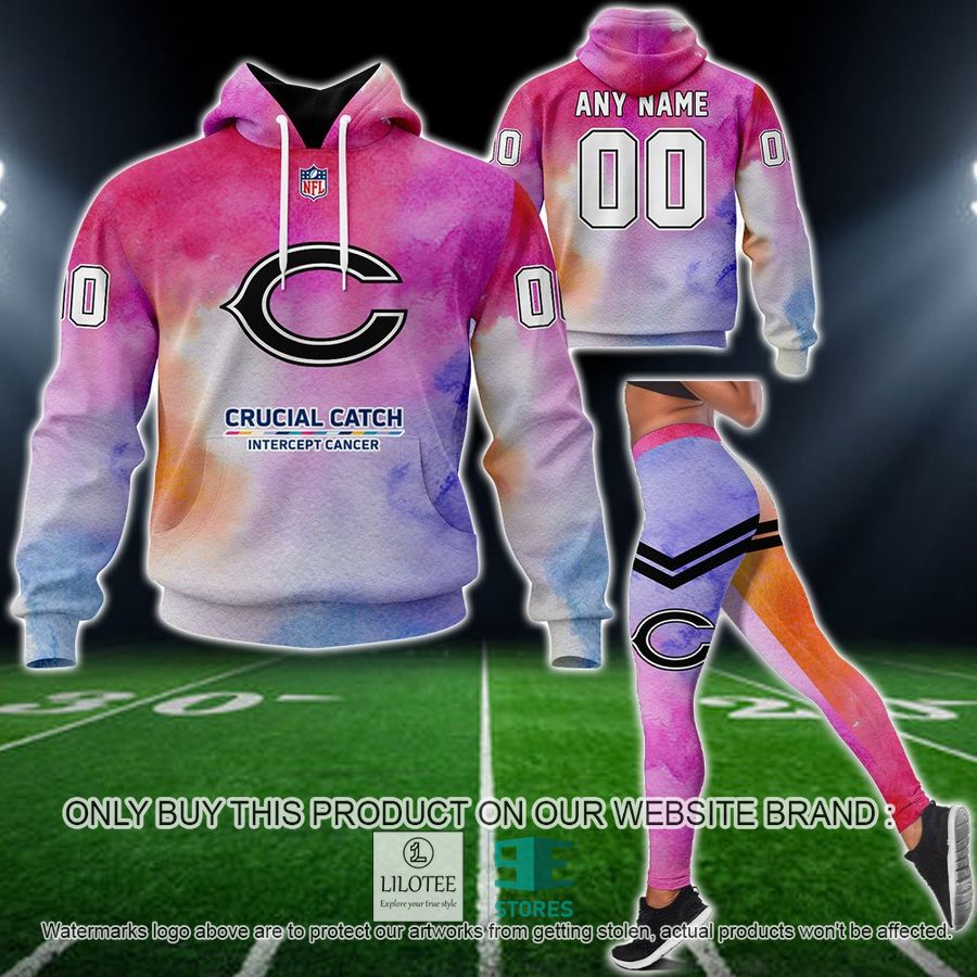 Personalized Crucial Catch Intercept Cancer Chicago Bears Hoodie, Long Pants - LIMITED EDITION 12
