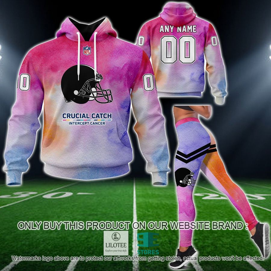 Personalized Crucial Catch Intercept Cancer Cleveland Browns Hoodie, Long Pants - LIMITED EDITION 13